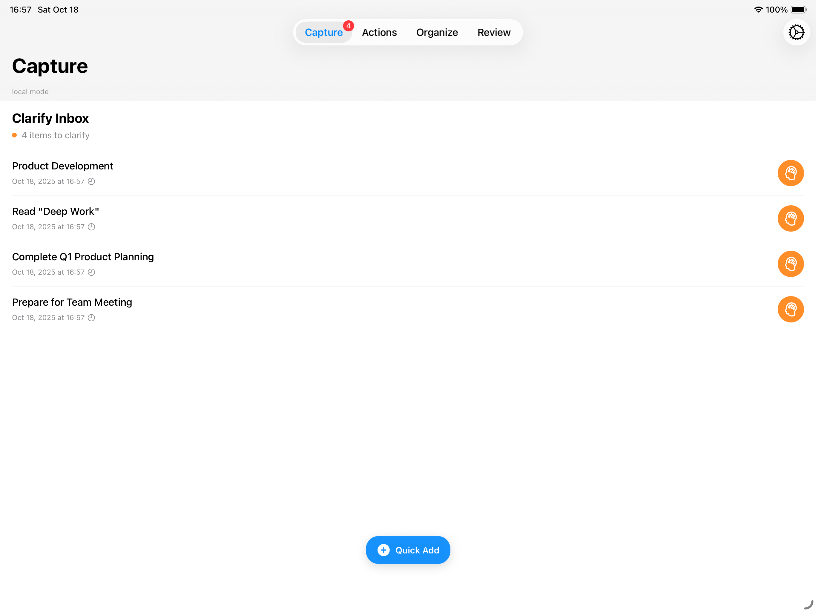 iPad Inbox Pending Clarification